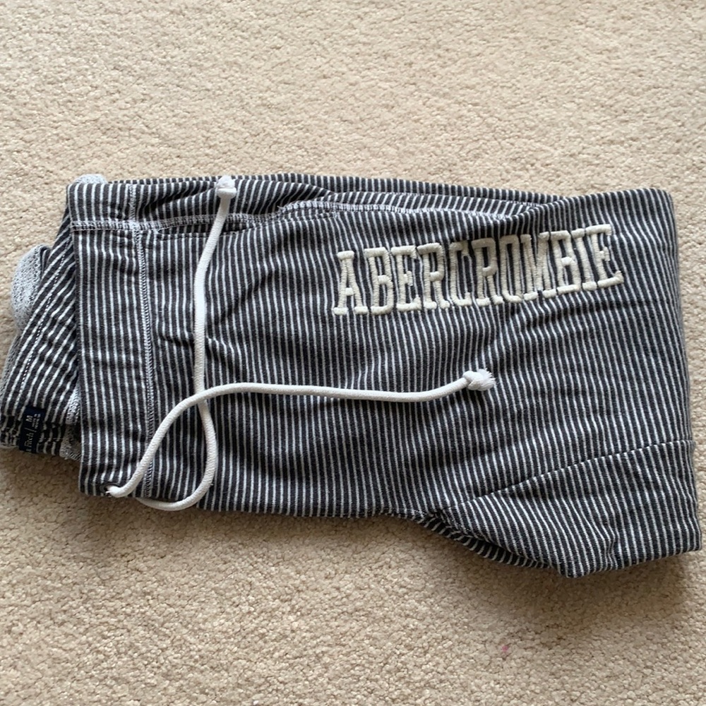 Grey and white Abercrombie joggers